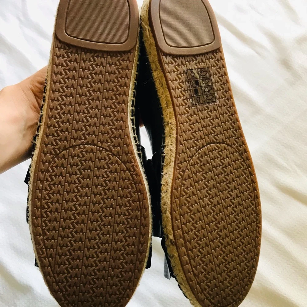 Michael Kors bella top ruffle Black Espadrille Flats